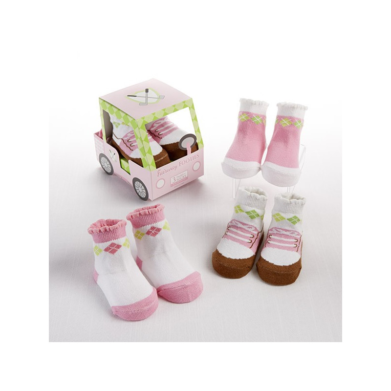 Voiturette chaussettes filles - cadeau de naissance ou baby shower insolite